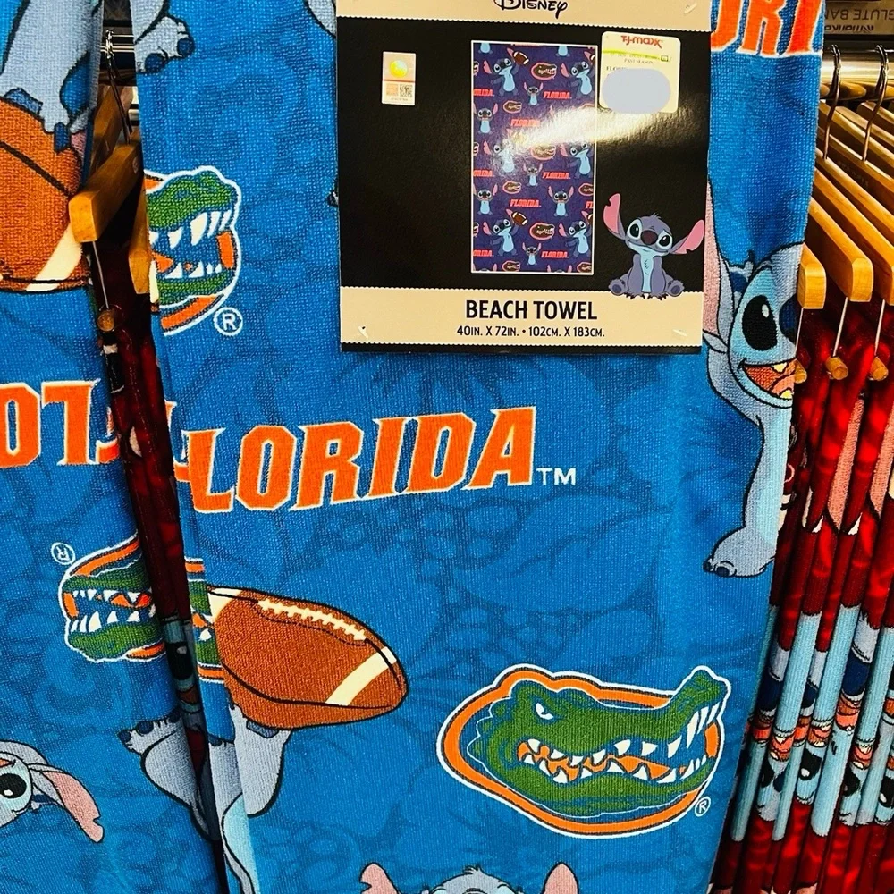 NEW Disney Blue Florida Stitch FLORIDA GATORS FOOTBALL Microfiber Beach Towel